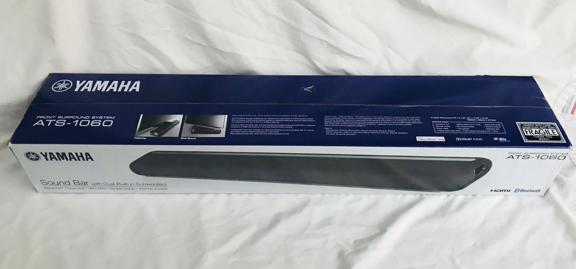 NEW Yamaha ATS-1060 Sound Bar with Dual Built-In Subwoofers