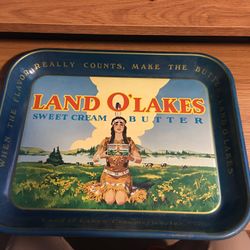 Vintage (1950's) Land O’ Lakes Sweet Cream Butter Advertising Tray Retired Logo