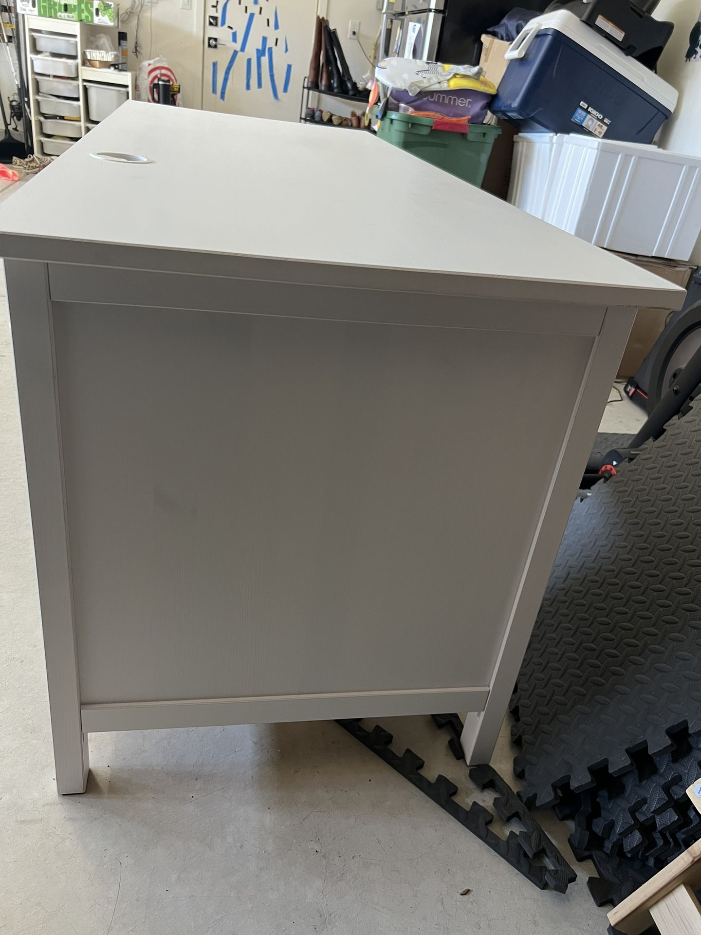 IKEA White Desk 2 Drawers, 1 Cabinet