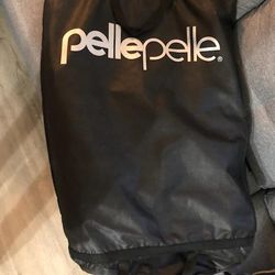 Black Leather Pelle Pelle With Fur Hood.