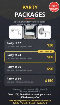 Chairs and table, sillas y mesas
