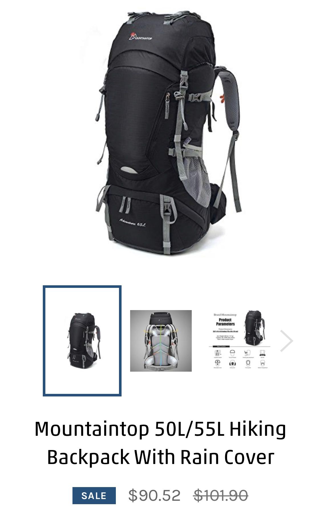 Hiking Backpack 55l - Available in two colors black and blue