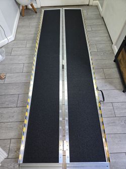 8FT Portable Wheelchair Ramp, Seamless Non-Slip Aluminum Door Threshold Ramps for Wheelchairs for Home, Handicap Wheelchair Rampa