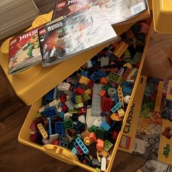Lego Brick Storage Boxes, Legos & Manuals