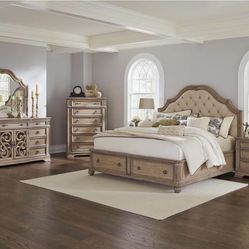 Queen Storage Bed Five-Piece Set