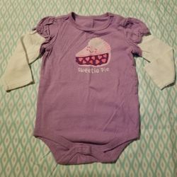 Baby Girls Circo Sweetie Pie Purple Bodysuit Glitter Longsleeve Undershirt 6M
