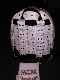 White MCM Backpack, Book Bag