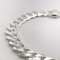 925 Silver 8” Beveled Curb Link 7.3mm 17.30grams 144740 9