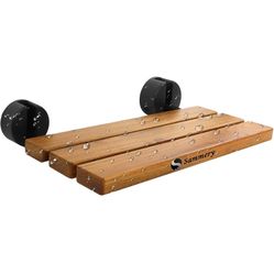 20" Folding Teak Shower Seat Wall Mounted,Foldable Shower Bench,Fold Down Shower Seat