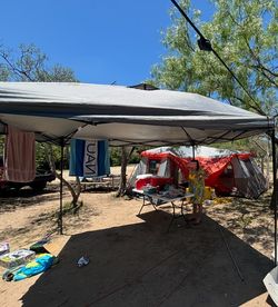 Instant Canopy + Heavy duty Cooler And 12 Person Tent