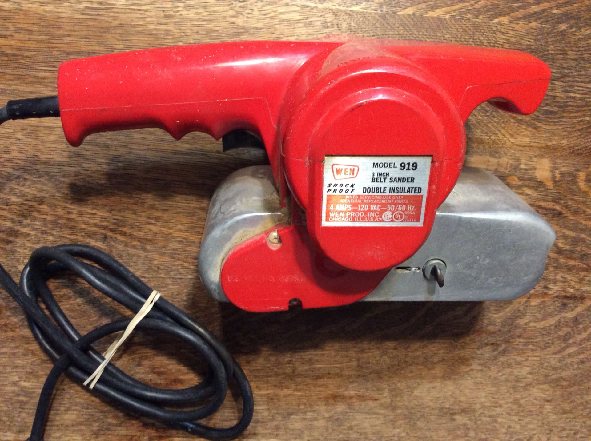 WEN 3” Belt Sander Model 919 Double Insulated Works Great