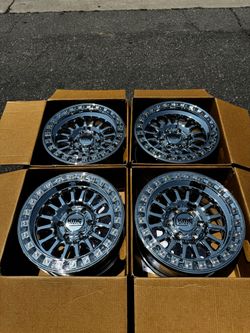 FINANCING AVAILABLE CUSTOM CHROME KMC KM552 IMS 6x5.5 17" Wheels Machined