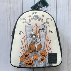 Loungefly The Nightmare Before Christmas Jack & Sally Graveyard Mini Backpack