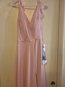 Blush Pink Halter Neck Formal Maxi Dress