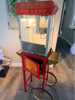 Popcorn machine with stand.. Yes it works.