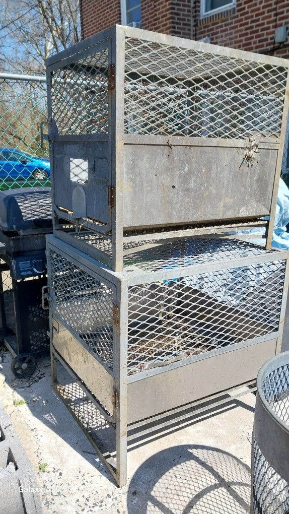 2 Metal Cages Good For Storage Or Up Grade For Bad Dogs