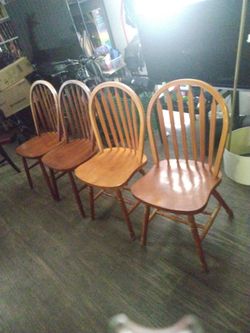 Dinner table indoor wood chairs all 4