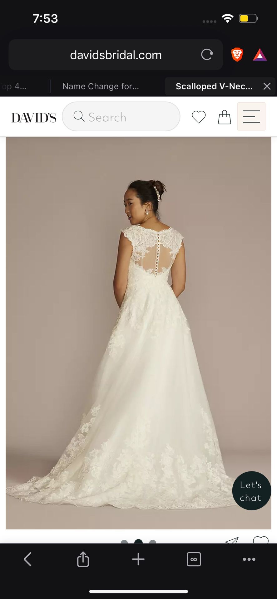 Dry cleaned and well-kept wedding dress