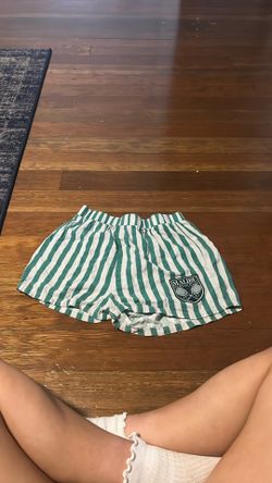 Green Striped Shorts 