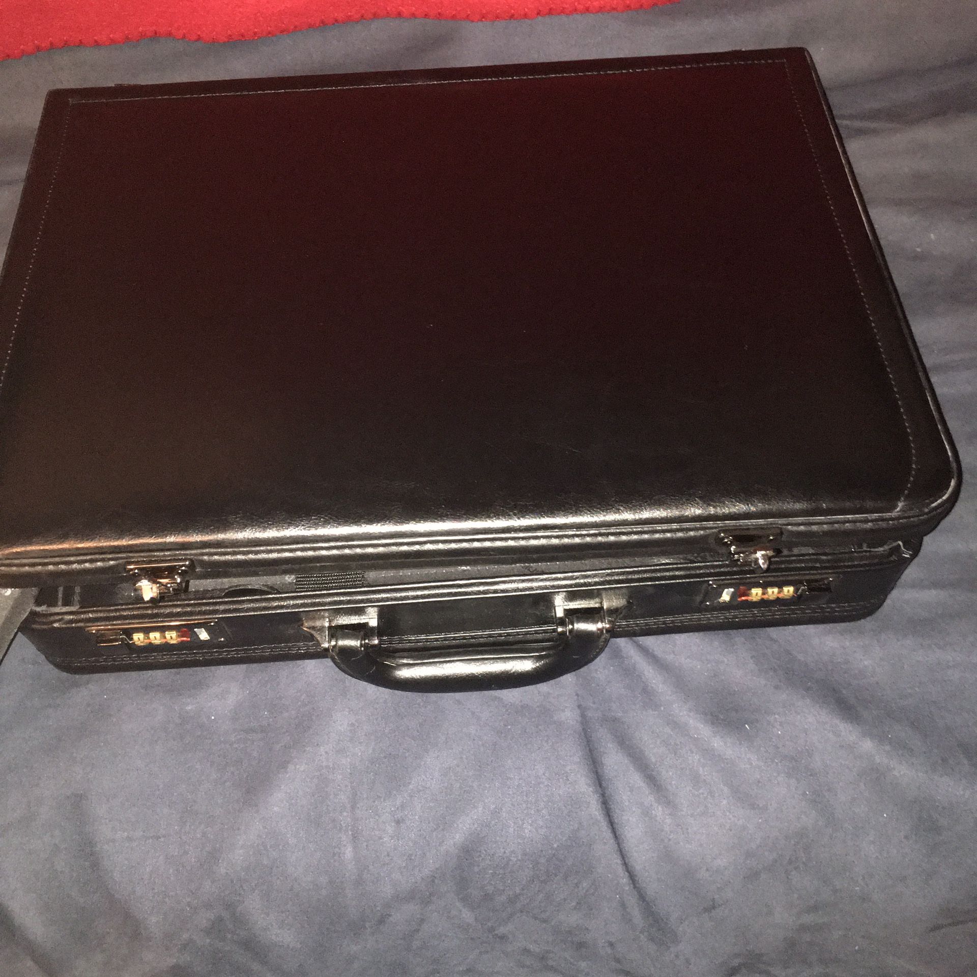 Leather Attaché case (Black Leather)