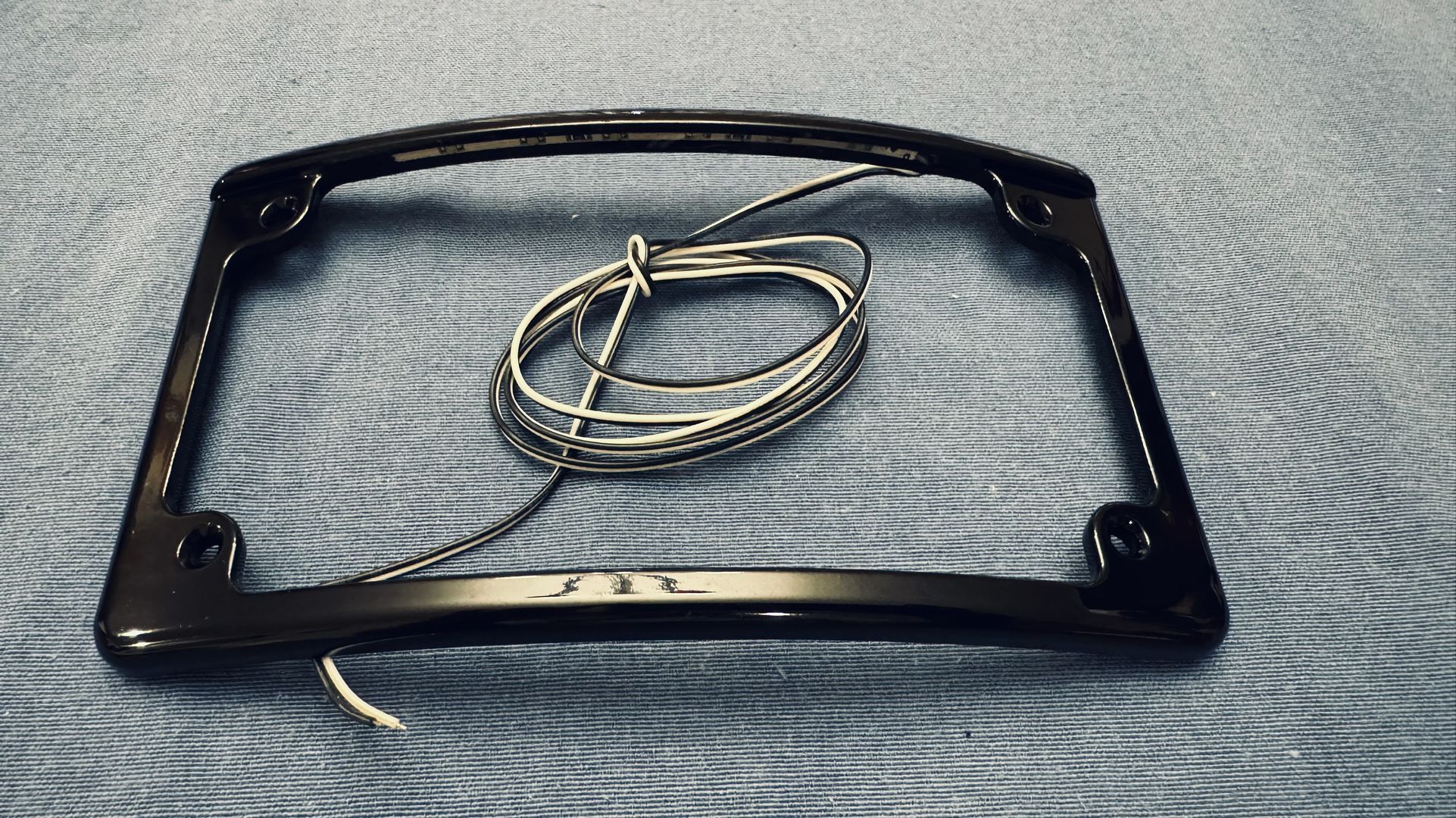 Gloss Black LED Lit Curved License Plate Frame