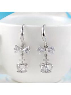 Silver plated bow knot earrings