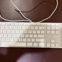 Apple A1243 wired keyboard with numeric keypad.