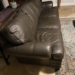 Thomasville Sofa Brown Leather 