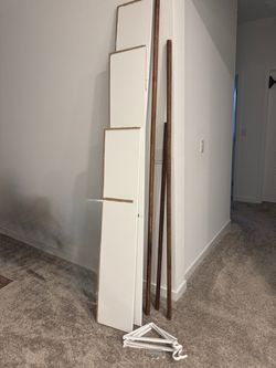 FREE closet shelf’s, rails and support bars and screws.