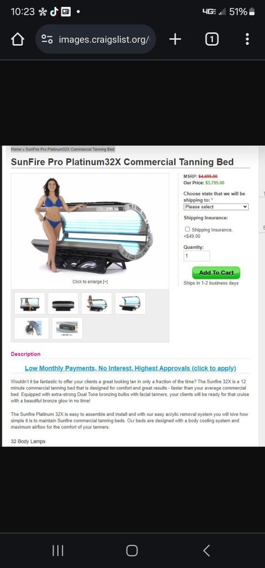 Sunfire 32x Pro Tanning Bed