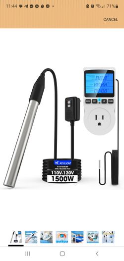 Brand New XYLOZ 1500W Immersion Water Heater – Submersible Electric Heater with Thermostat for Pool, Hot Tub, Camping