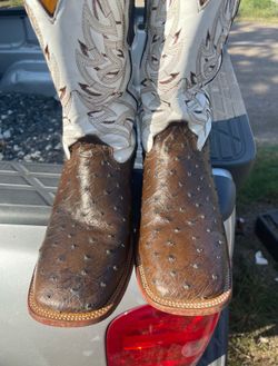 Edwards Western Ostrich Boots size 12 Mens