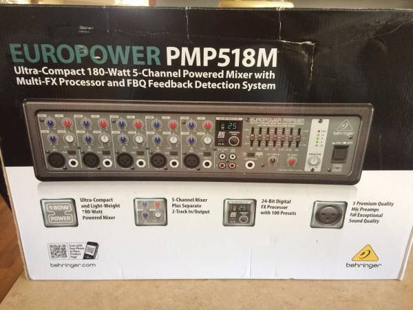 Behringer Europower PMP518M Powered Mixer Processor Multi-FX 180W New!
