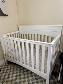 White Wood Baby Crib