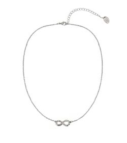 Women's Silver Tone Infinity Crystal Metal Pendant Necklace