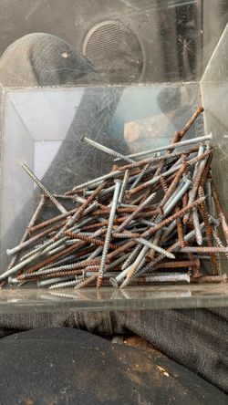 Lot of 95 count - 4 inch X 3/16 inch Flat head wood Scrows