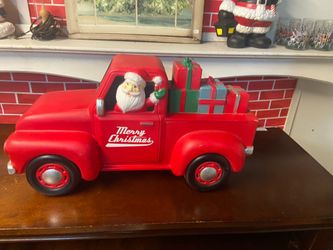 Santa red truck blow mold