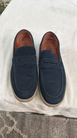 VINTAGE FOUNDRY CO Men's Edmund Suede Penny Loafers In Navy size 10
