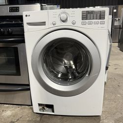 LG white front load washer 