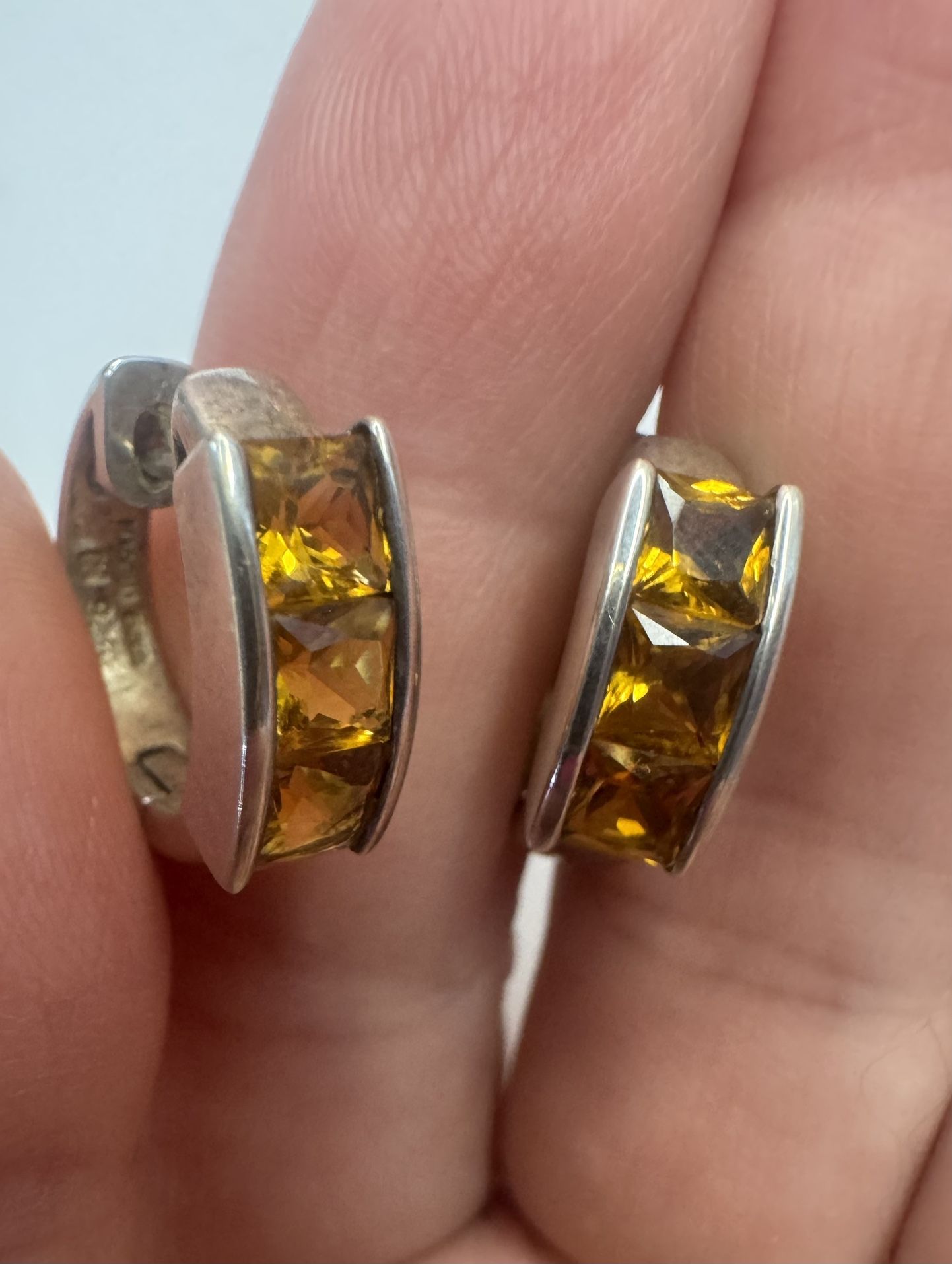 925 silver sterling Natural Citrine earrings