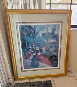 Vintage Authentic Oversized Windsor Art Gold Leaf Framed Print by Barbara Wood