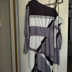 Geo Slanted Print Dress