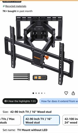 Perlegear TV Wall Mount for 42 - 90” TV up to 132 lbs