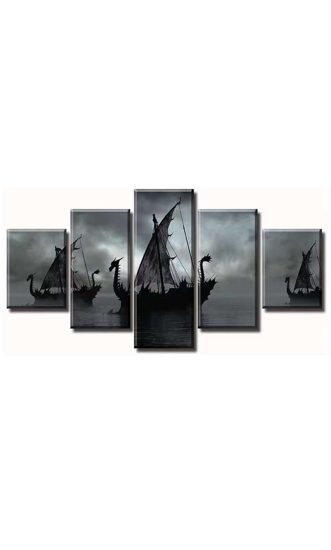 Pirate Wall Decoration for Bedroom Viking Ship Canvas Printed Picture Poster 5 Home Decor Artwork 60