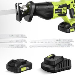 Snapfresh Brushless Reciprocating Saw With 5 Blades And 1 Hour Rapid Charger Battery Included 