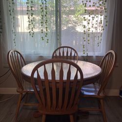 Table With Leaf And 4 Chairs 