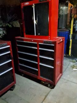 Crafted tool boxes and wall cabinit set