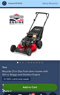 Toro Recycler 21-in Gas Push lawn mower with 140-cc Briggs and Stratton Engine