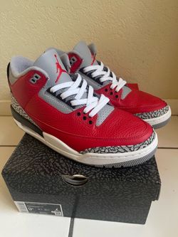 Jordan 3 retro se fire red/grey cement m 9.5 FIRM PRICE