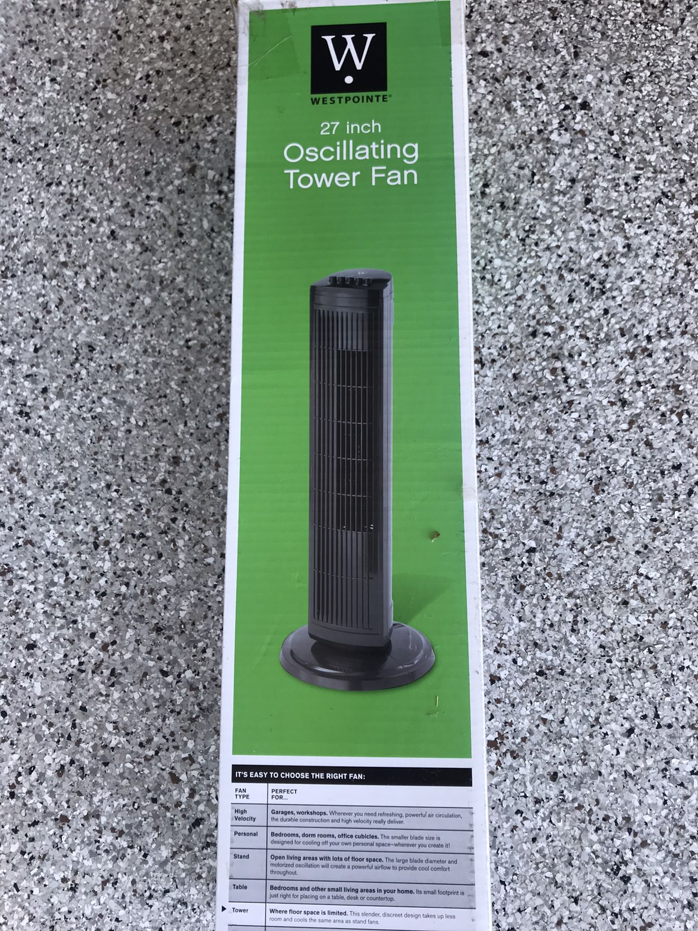 27” Oscillating Tower Fan